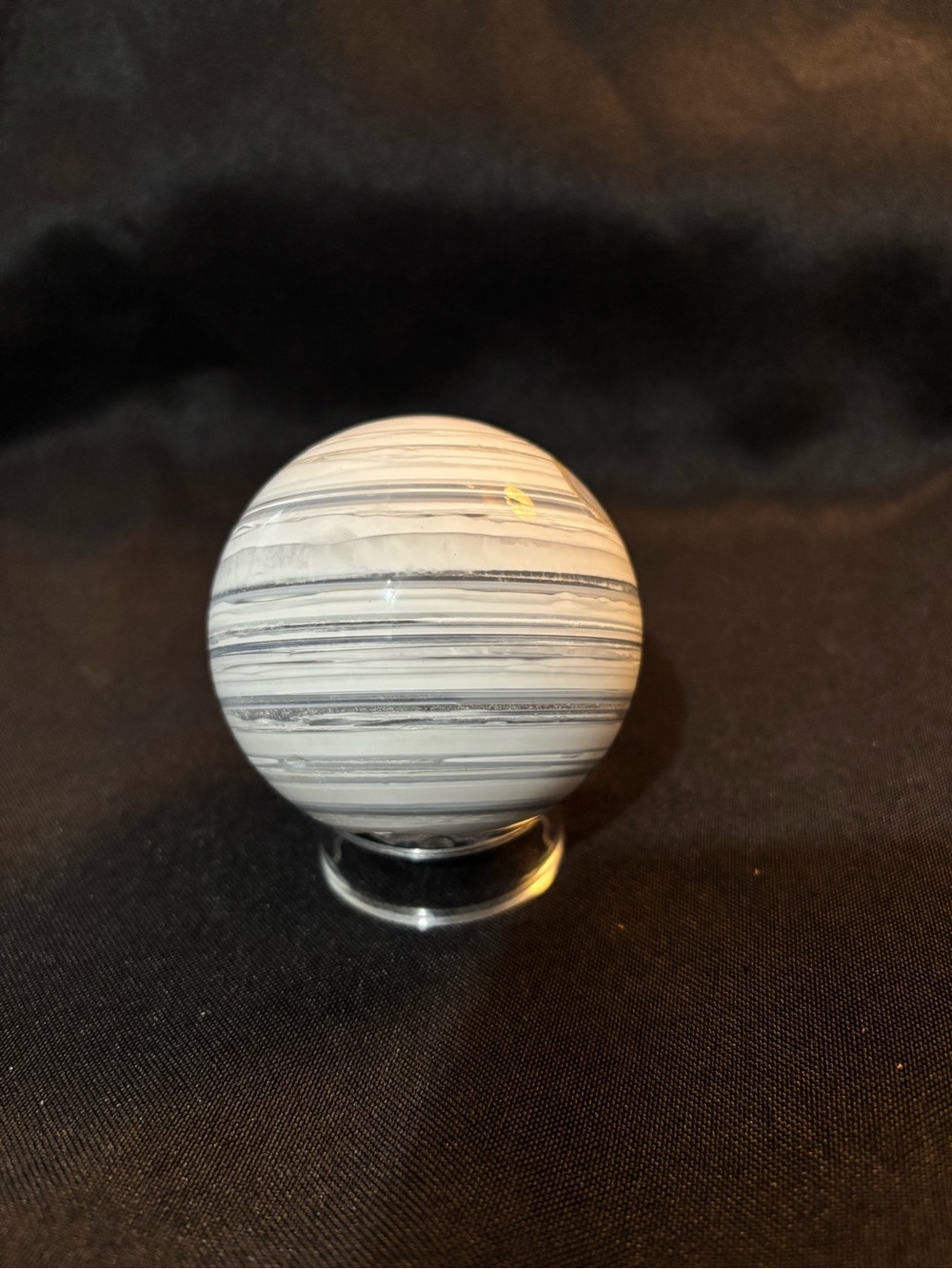 Natural Crystal - Banded Agate Sphere with druzy.